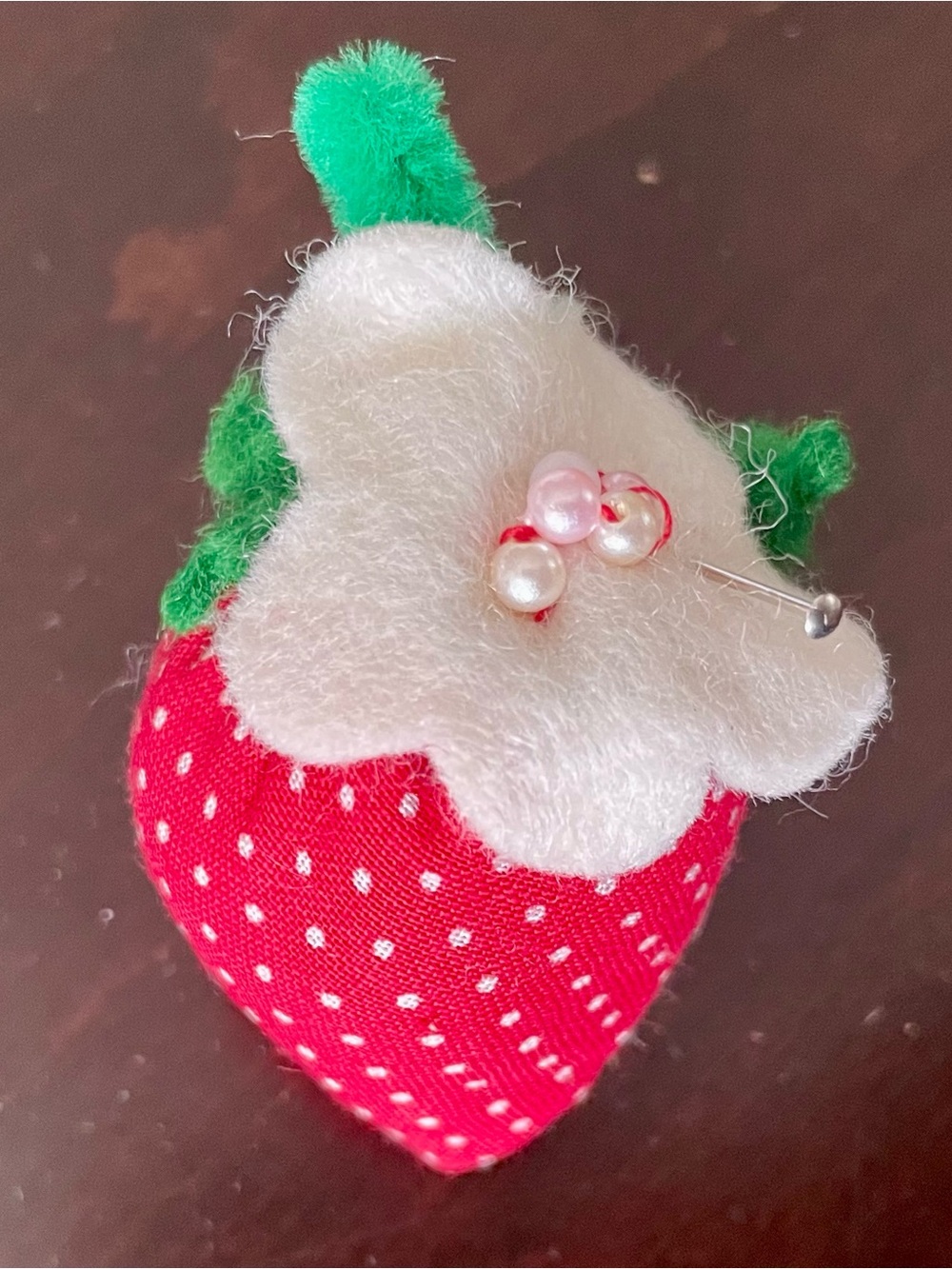 Handmade Strawberry Cotton & Felt Pin Cushion